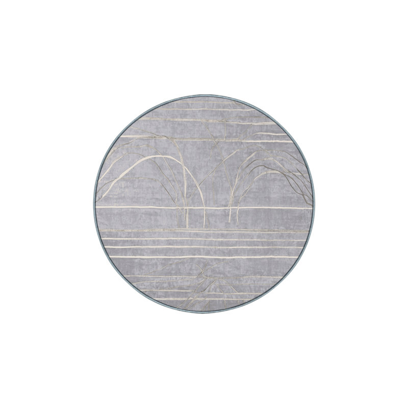 Tapis bleu lavable à la machine, Rond 4 pi
