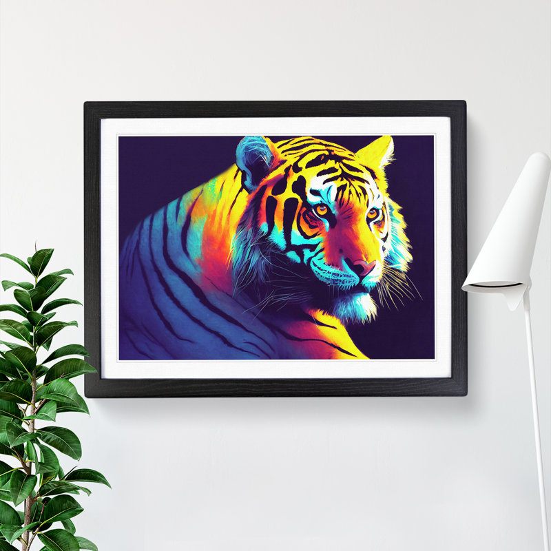Tiger Colours Vol.1 - Single Picture Frame Print, Black Framed, 25cm H x 34cm W x 2cm D