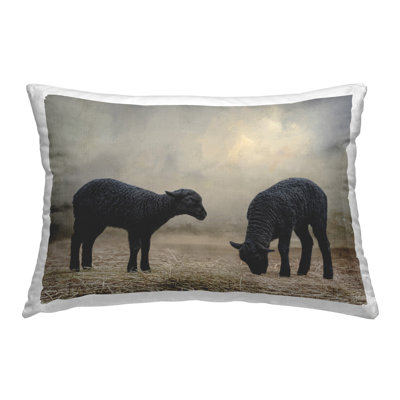 Coussin décoratif imprimé moutons noirs par Kelley Parker