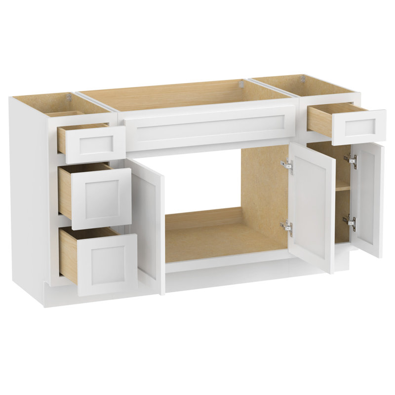 54" Single Bathroom Vanity Base Only, White