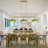 3-Light  42.5'' Dimmable Kitchen Island Rustic Linear Chandelier  French Country Dining Room Pendant with Green Glass Shade-982528152