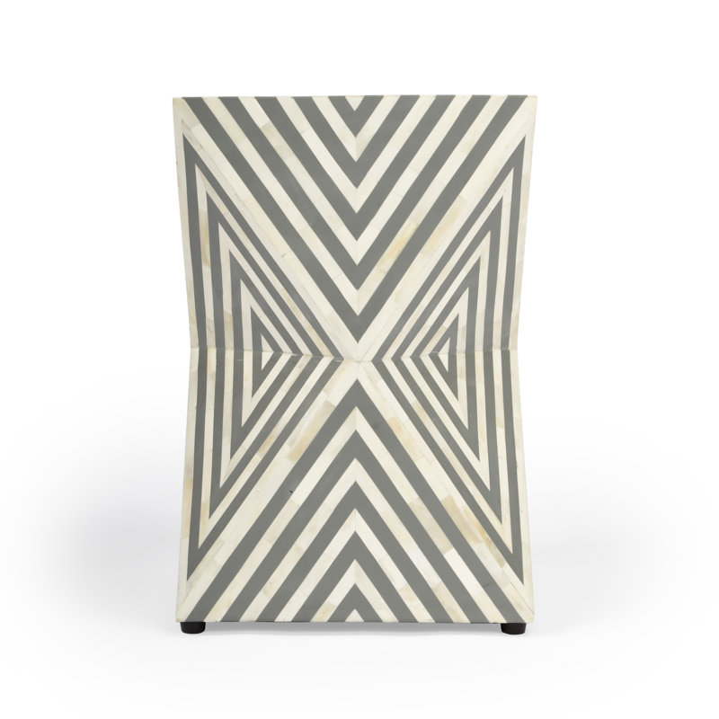 Anais Bone Inlay Side Table, Gray