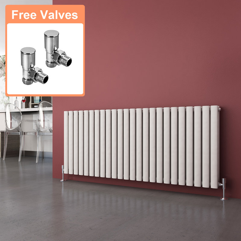 Salinas Horizontal Designer Radiator, 60.0mm H x 119.0mm W x 82mm D, White