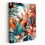 Impression sur toile orange, bleu sarcelle, fleurs tropicales, fleurs abstraites-1967529141