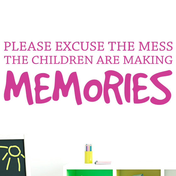 Décalcomanie murale "children realing", Rose vif