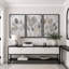 «Neutral Silver Leaf Botanical Art», photos de salon, impression sur toile encadrée, 3 pièces-131500949-131500954