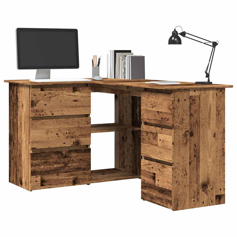 Abdirizaq Corner Computer Desk, Old Wood