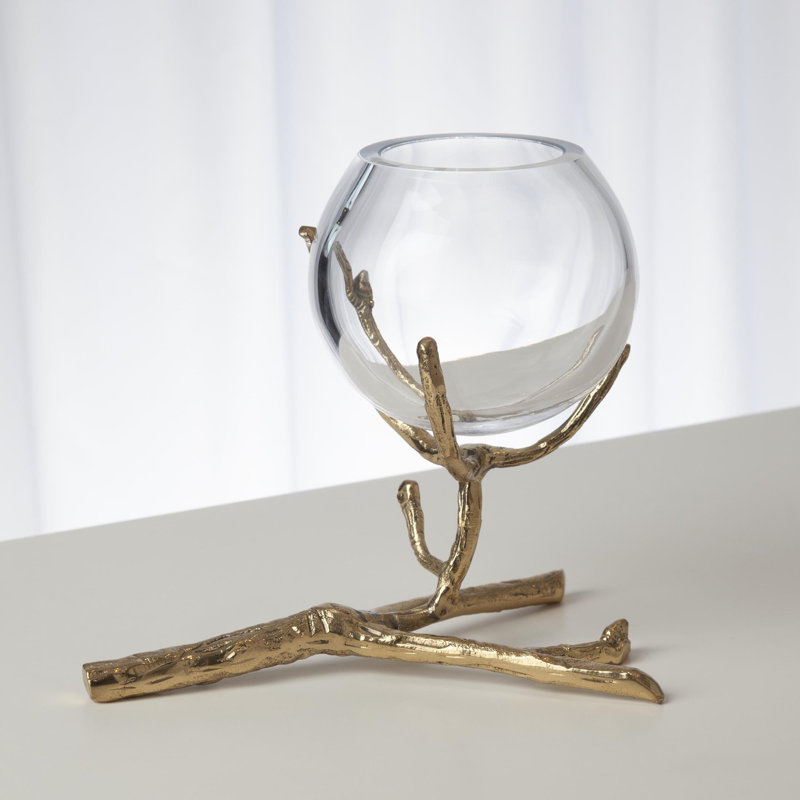 Twig Small Vase, Brass