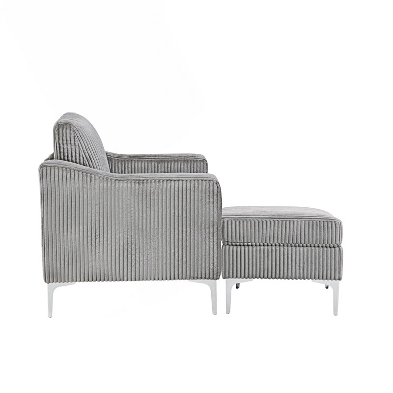 Canapé modulaire convertible avec repose-pieds de rangement, Gris