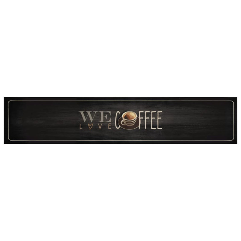 Snyderville Kitchen Mat, 60 x 300 cm, coffee text