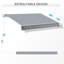 Auvent de terrasse incliné rétractable manuellement l 10 pi x P 8 pi gris-40069614