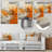 Orange And Beige Echoes Of Modern Shapes I - Abstract Metal Wall Art-700692005