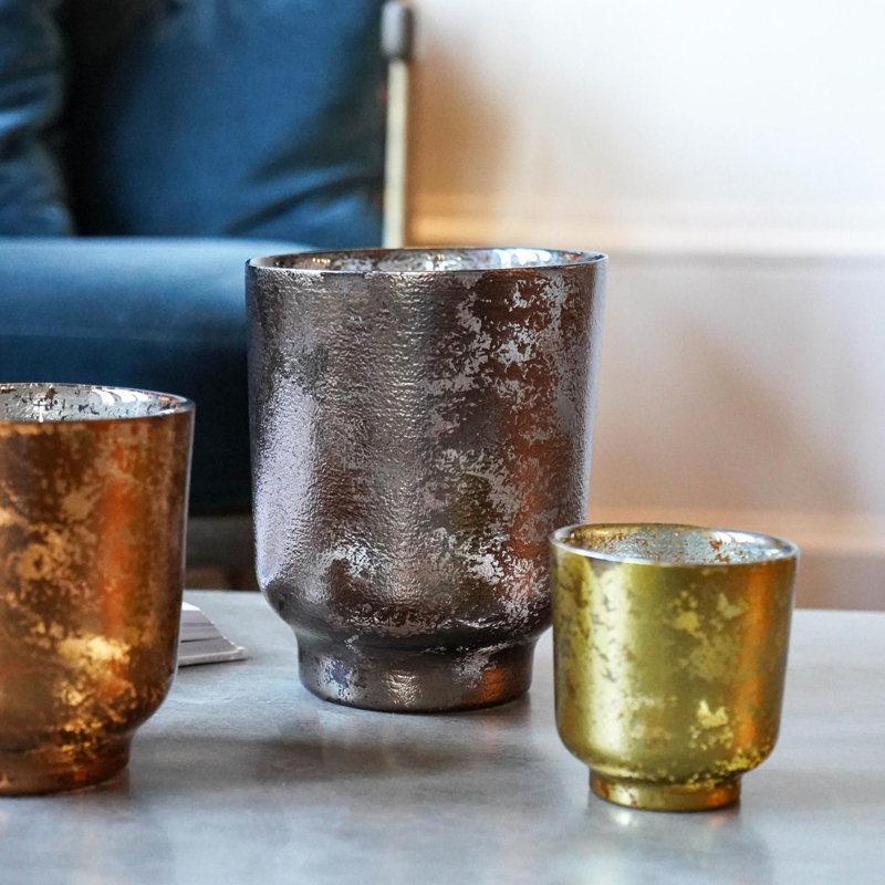 Glass Tabletop / Centrepiece Tealight Holder, Bronze