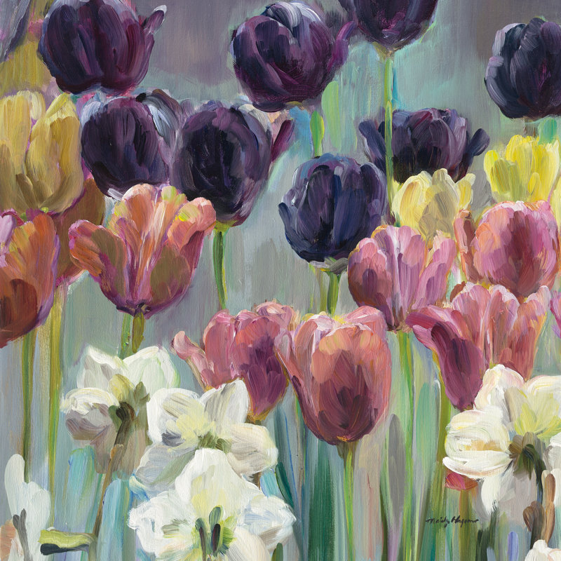 Grape Tulips II by Marilyn Hageman - Wrapped Canvas Painting, 91cm H x 91cm W x 3.8cm D
