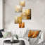 «Modern Cityscape Skycraper Bronze Blocks II» - ensemble d'art mural de 6 gratte-ciel