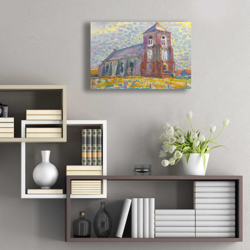 «Church In Zoutelande-1909» par Piet Mondrian, H 16 po x l 24 po x P 0,2 po