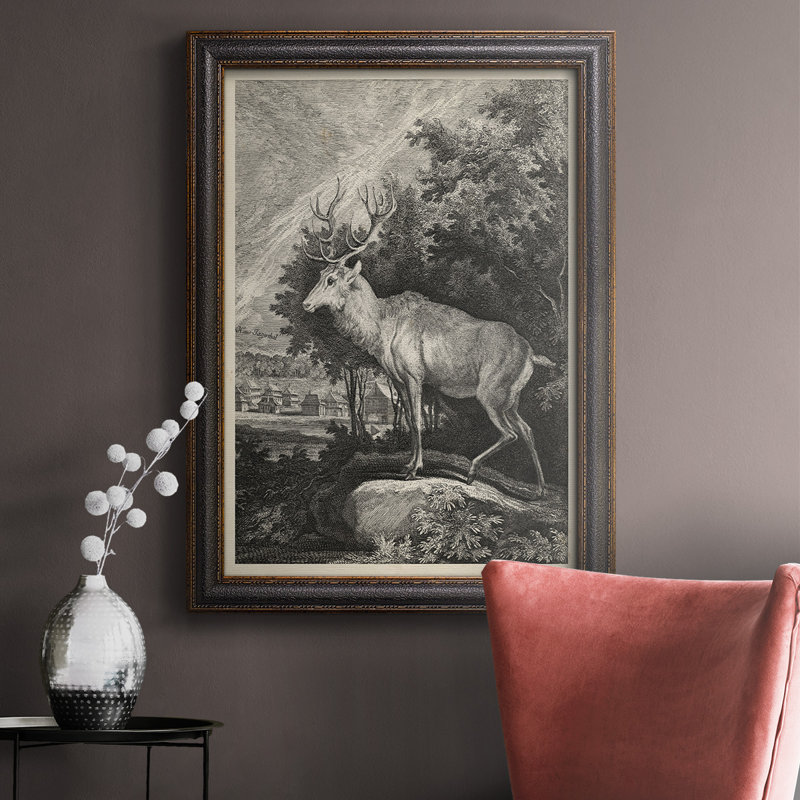 Toile encadrée de qualité supérieure Woodland Deer II - prête à être accrochée, H 36 po x l 24 po x P 2,5 po