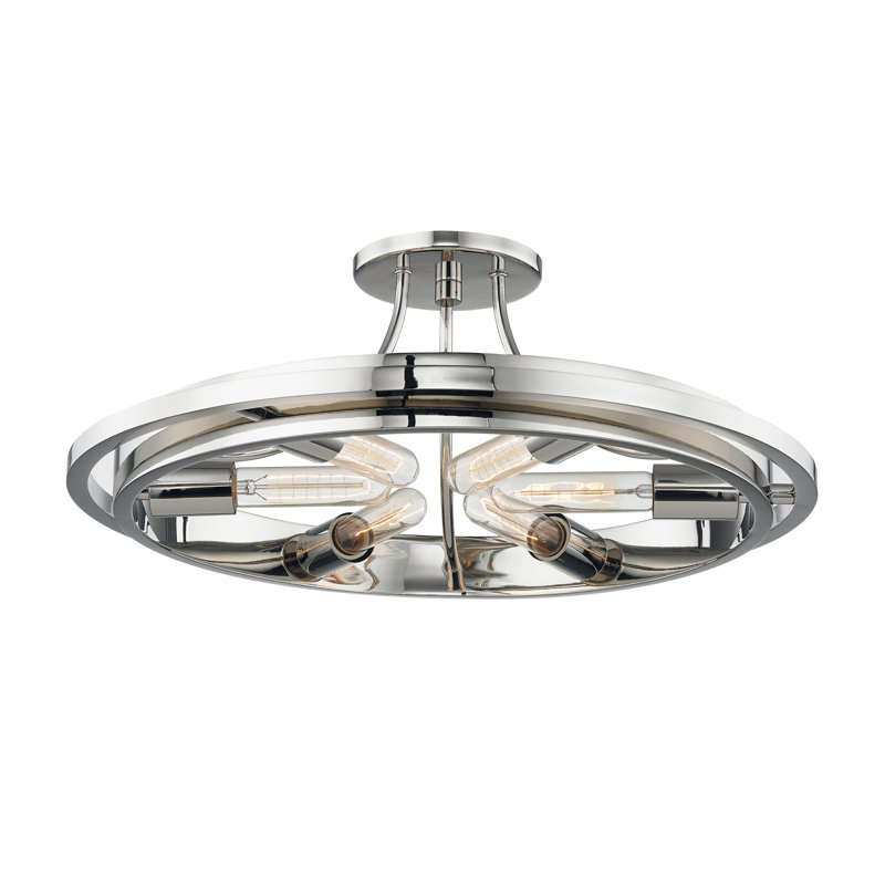 Chambers Flush Mount, Polished Nickel