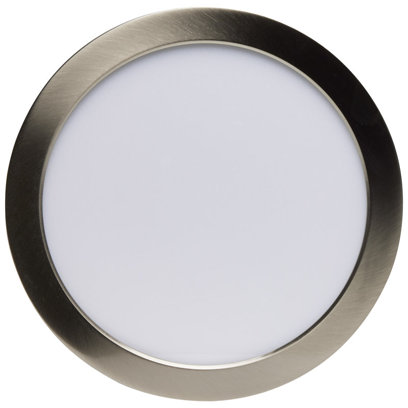 Acrylic LED Flush Mount, 3000K, Brushed Nickel, Wet
