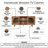 64 Inch TV Stand Console, 2 Arch Glass Door Cabinets & Shelves, Walnut Brown Mango Wood
