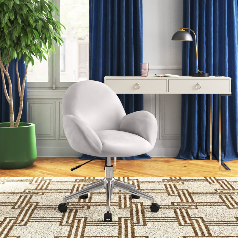 Collin Velvet Task Chair, Gray