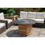 Universal Teak 48" Hexagonal Fire Table With Faux Concrete Top