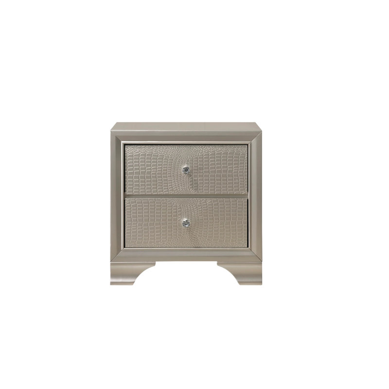 1pièce de table de chevet moderne à deux tiroirs à motif de crocodile en relief