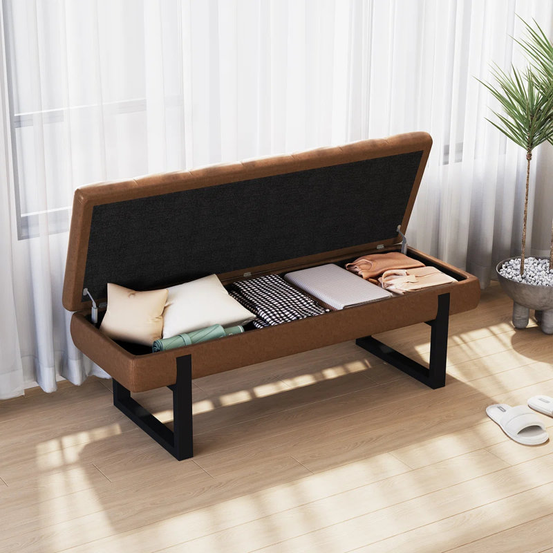 Banc de rangement 52 po, Brun