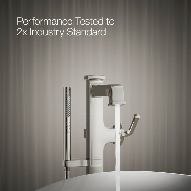 Riff Floor-Mount Bath Filler Trim, Vibrant Polished Nickel