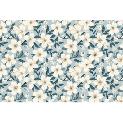 Édredon classique en microfibre bleu floral