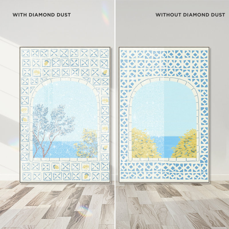 Mediterranean Window Set Set by Oliver Gal, 110"H x 74"W, Silver Floater Frame