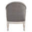 Chaise Florian, tissu gris et finition blanc antique