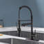 Kitchen Faucet With Pull Down Sprayer, Touch On Single Handle 2- Function Stainless Steel Spring Neck, Single Hole Installation For Residential, Commercial, RV, Bar & More, Matte Black-118610640