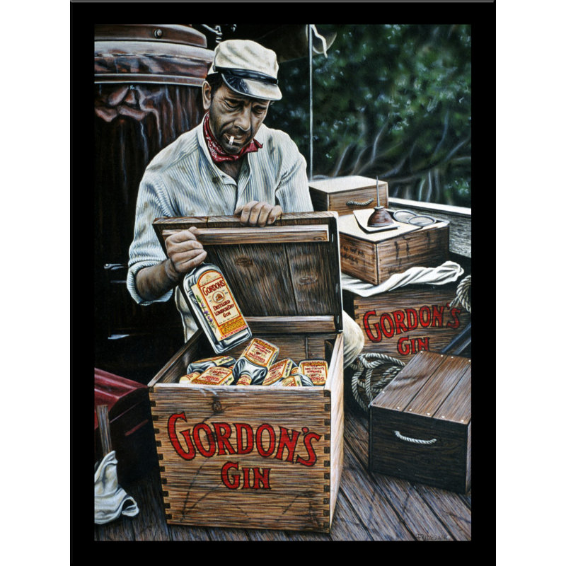 «Gordon's Gin», affiche imprimée encadrée, H 16 po x l 12 po x P 1 po
