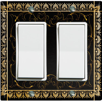 Patterned 2 - Gang Toggle Light Switch Standard Wall Plate