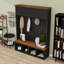 Arbre d'entrée avec banc de rangement, 4 armoires, 4 compartiments ouverts et 4 crochets-129765833