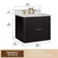 Meuble-lavabo flottant 24 po avec lavabo, meuble-lavabo mural cannelé, comptoir en faux marbre, tiroir à fermeture en douceur, entièrement assemblé, chêne noir-56160961-56160986