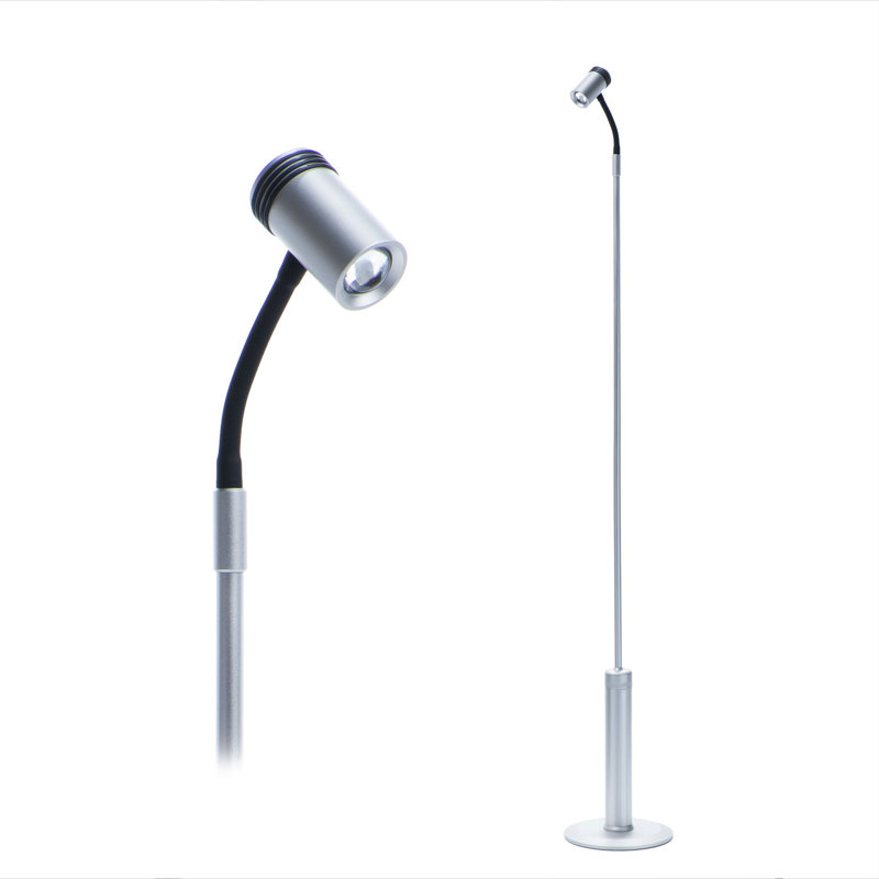 42" LED Task Floor Lamp, Silver, Silver