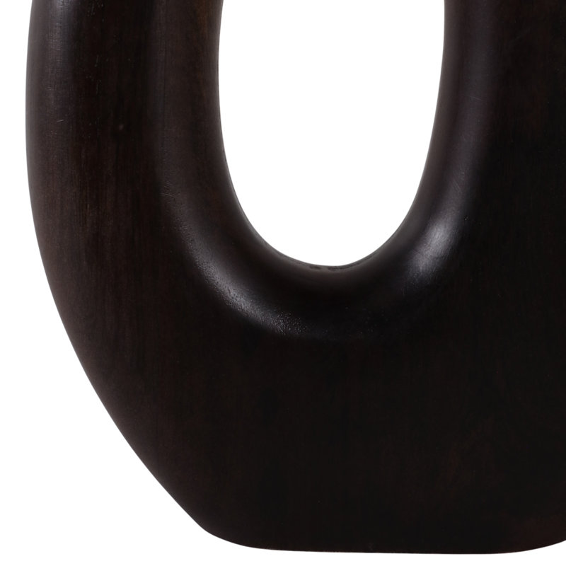 Vase de table décoratif en bois de manguier pour décoration intérieure, H 13,25 po x l 9 po, Marron foncé