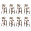 Chaises d'appoint à dossier rembourrées en noyer (lot de 8)-1240159275-1240159281