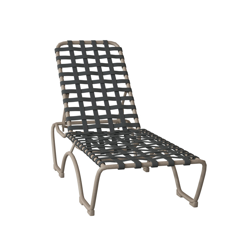 Kahana Outdoor Metal Chaise Lounge, Graphite Vinyl, Moab