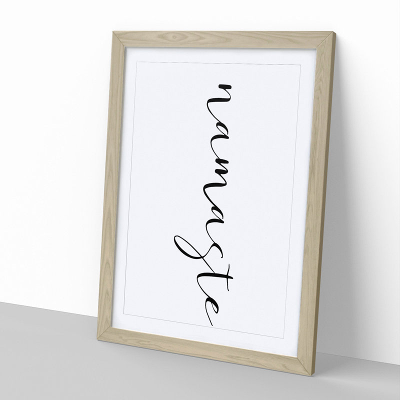 Namaste - Picture Frame Typography, 36cm H x 27cm W x 2cm D, Oak Framed