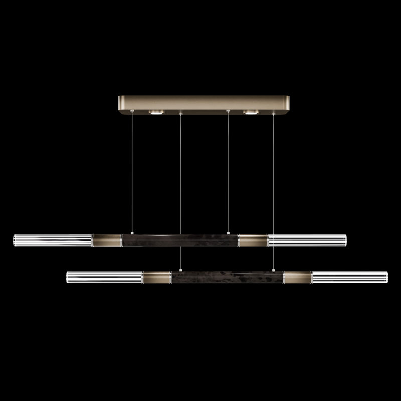 Antonia 6 - Light LED Pendant, Nickel/Ombre Bronze/Charcoal