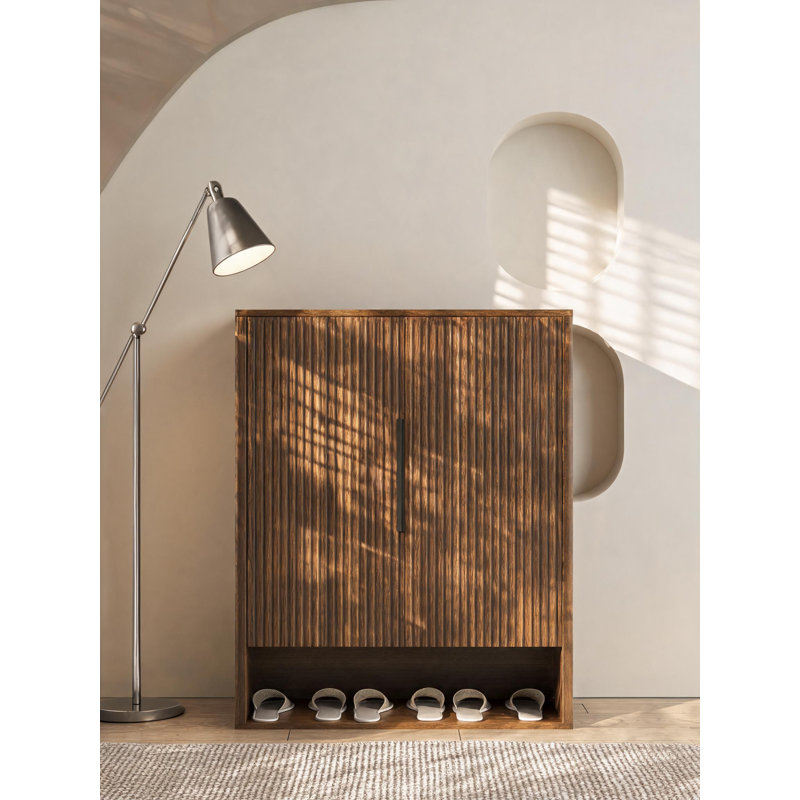 Range-chaussures en bois avec portes, étagère à chaussures moderne avec tablettes réglables, pour le vestibule, le couloir et le salon