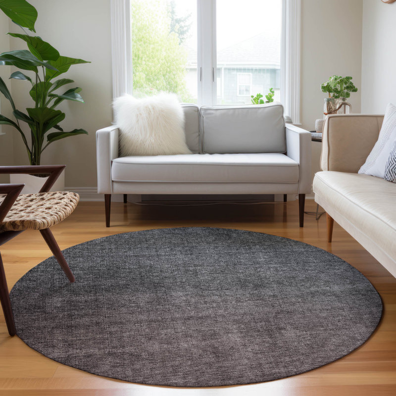 Jurnee Flatweave Washable Indoor / Outdoor Rug, Round 8'