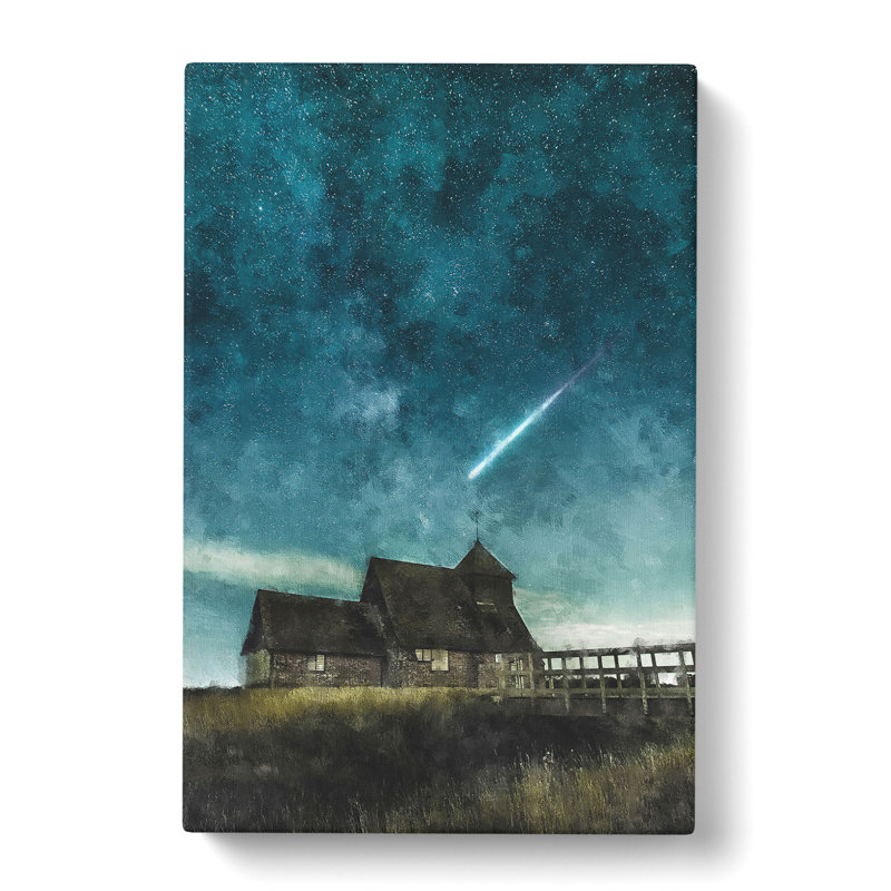 Commet Above A Farm - Wrapped Canvas, 60cm H x 40cm W x 3cm D