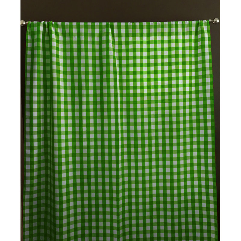 Panneau de rideau simple obscurcissant avec passe-tringle Lombard Gingham, 56 po x 48 po, Vert lime