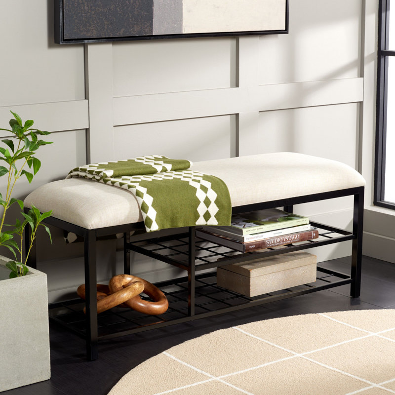 Banc de rangement Edmea, Crème