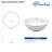 13" L x 13" W Modern Small Round Above Counter White Ceramic Vessel Bathroom Sink