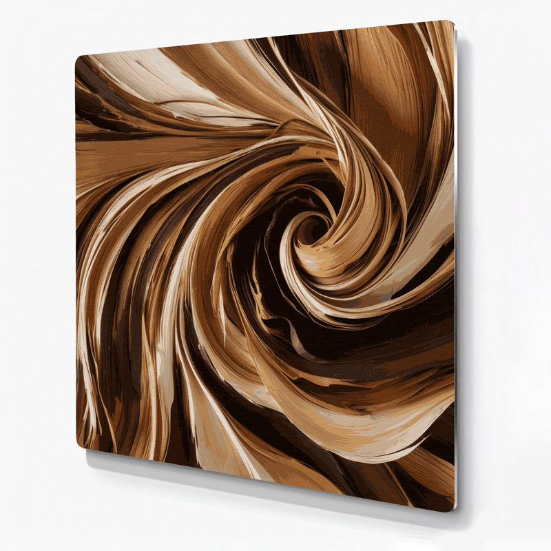 «Lyrical Abstraction 22», art mural en métal brun, H 32 po x l 32 po